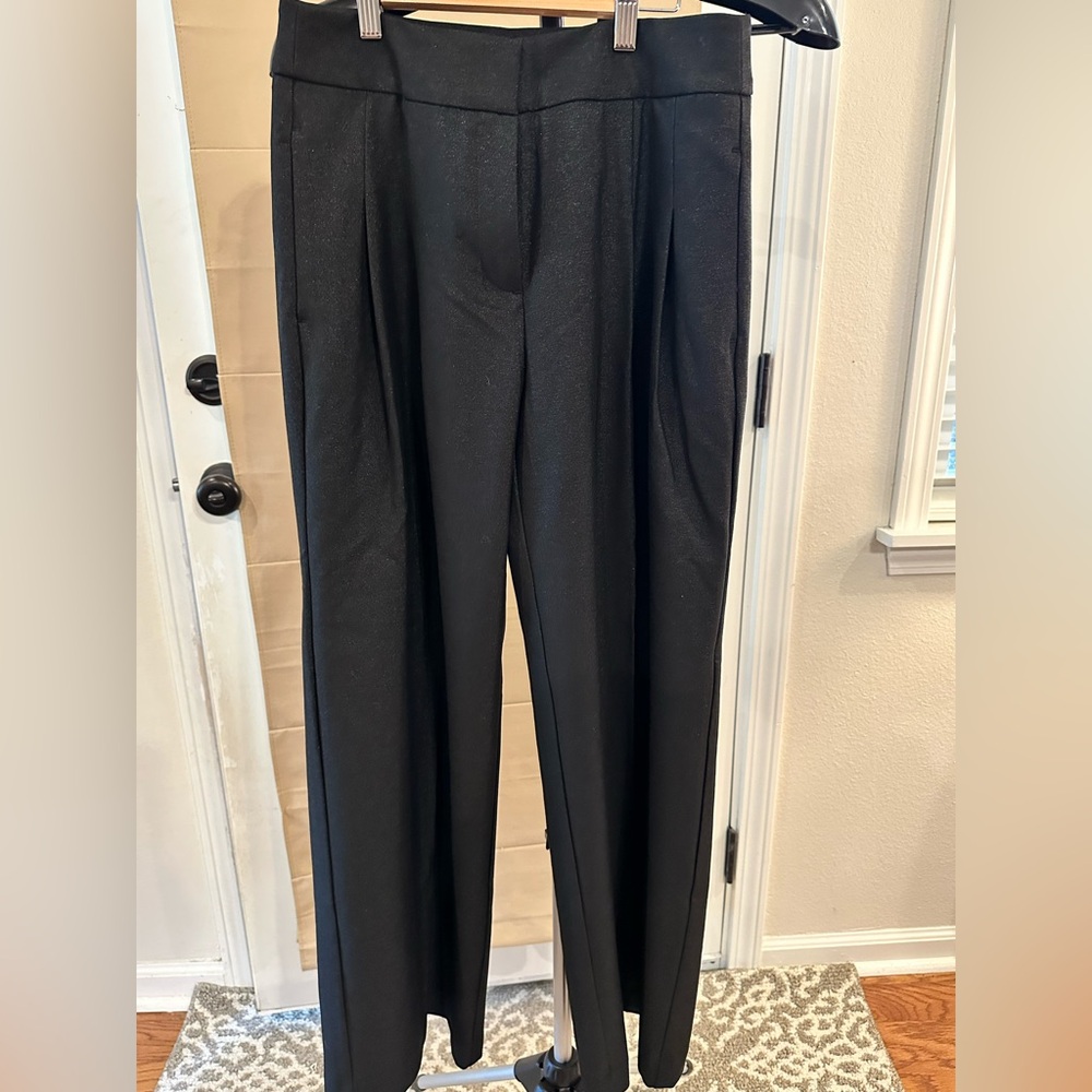 Chico's  Shimmer Classic Black Women's Trousers Wide Leg